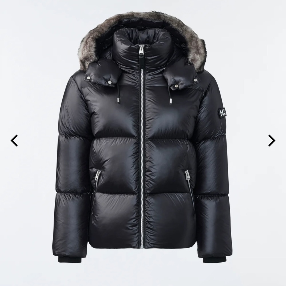 Mackage KENT lustrous light down jacket with shearling